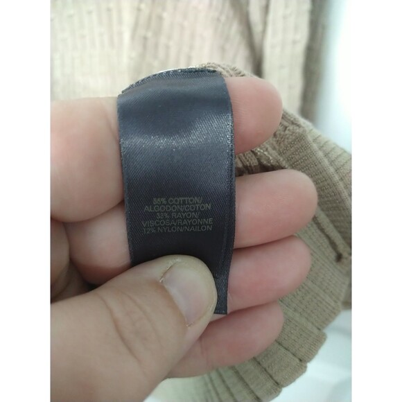 Liz Claibourne Woman L Brown Crew Pullover Casual Office Sweater Wide Ribbed Hem - Picture 6 of 8